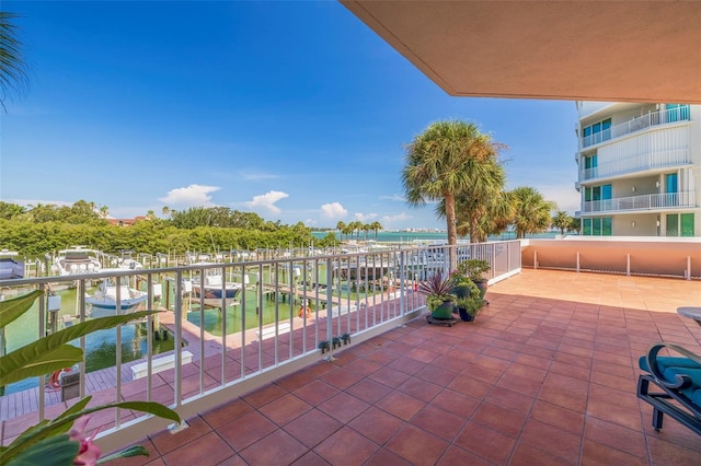 balcony with a water view