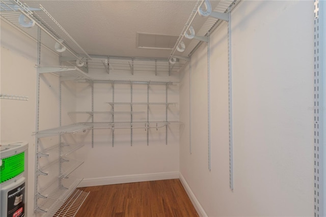 walk in closet featuring hardwood / wood-style flooring