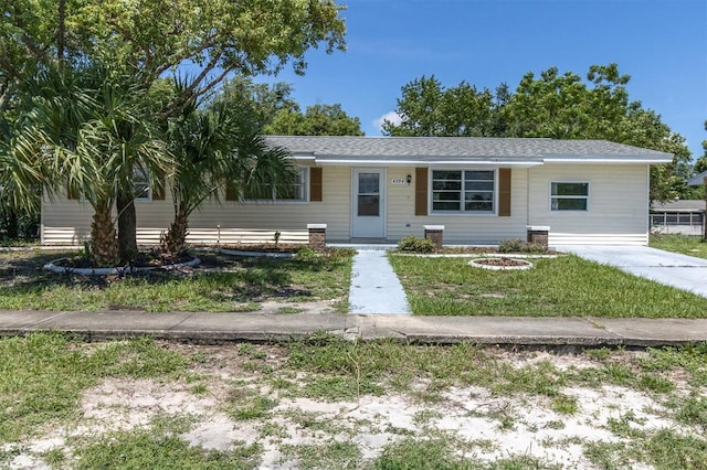 view of single story home