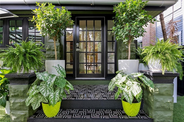 entrance to property with french doors