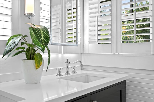 bathroom with vanity and plenty of natural light