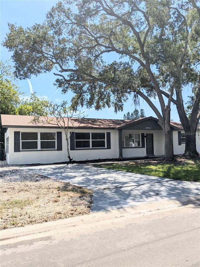 view of single story home