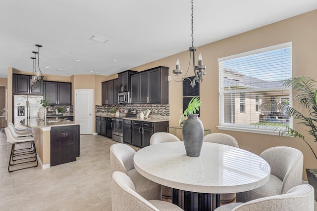 dining room with sink