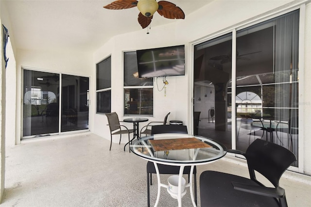 view of patio / terrace with ceiling fan