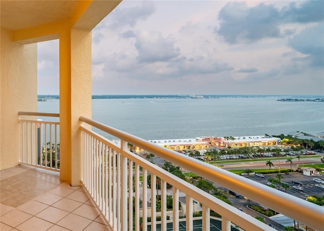 balcony with a water view