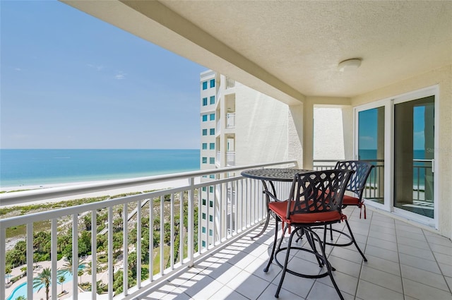 balcony with a water view