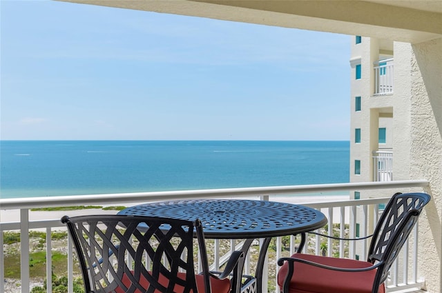 balcony with a water view