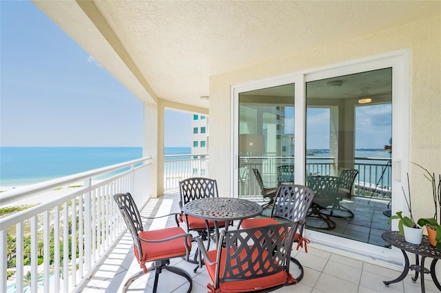 balcony with a water view