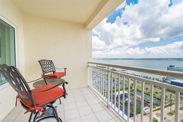 balcony with a water view