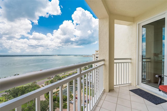 balcony with a water view