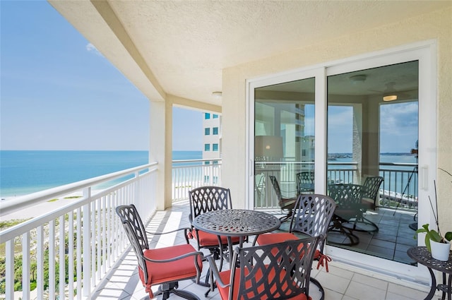 balcony with a water view