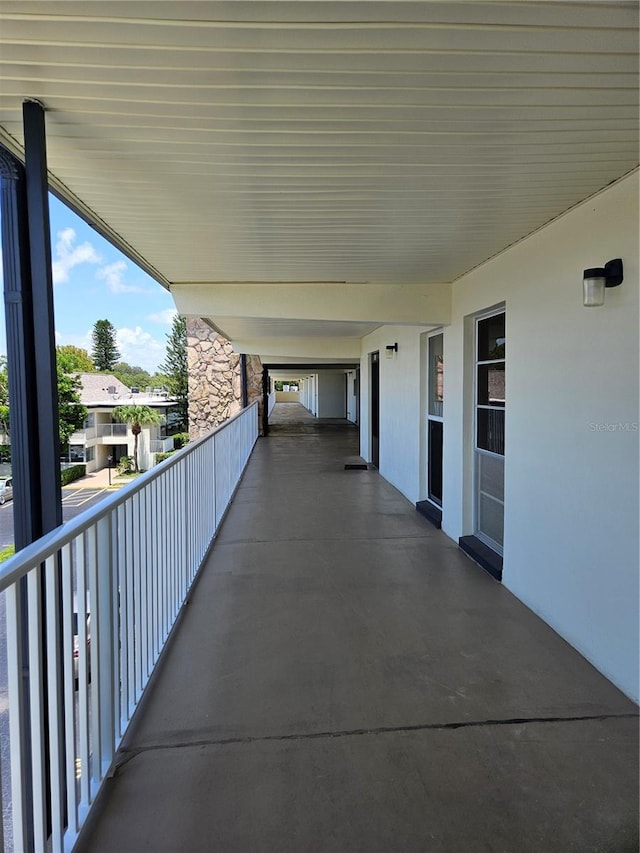 view of patio with a balcony