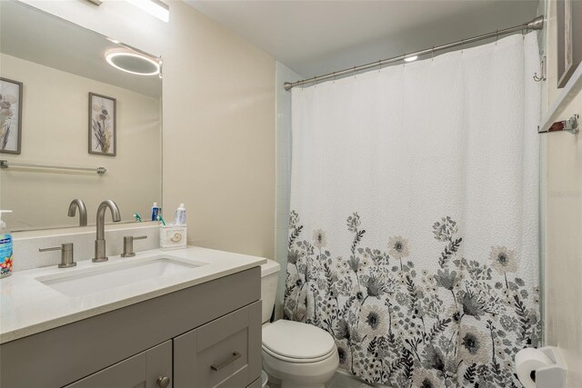 bathroom with toilet and vanity