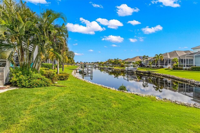 view of water feature featuring a boat dock