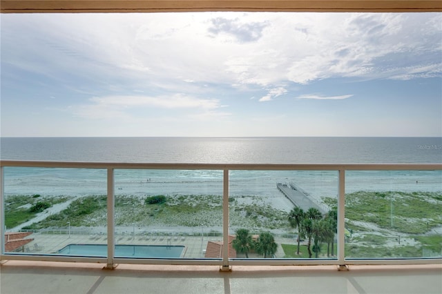 balcony with a water view