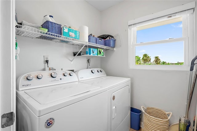 laundry room featuring washer and dryer