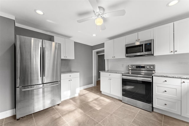 kitchen featuring white cabinets and stainless steel appliances