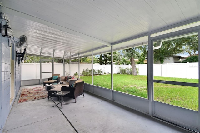 view of unfurnished sunroom