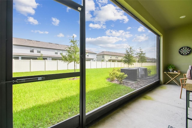 view of unfurnished sunroom