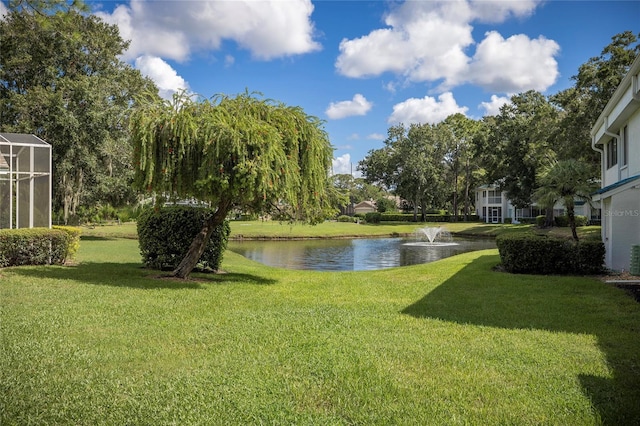 exterior space featuring a water view