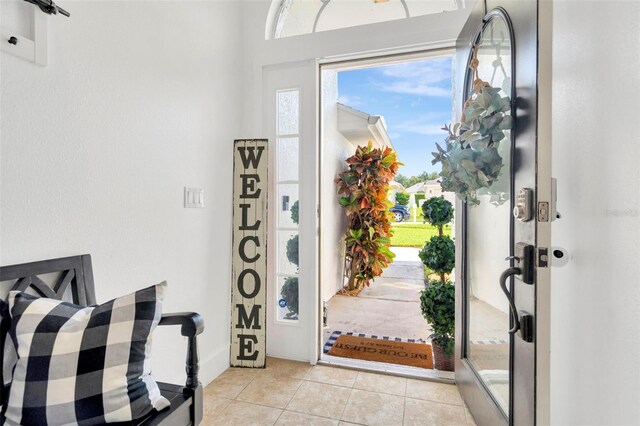 view of tiled foyer entrance