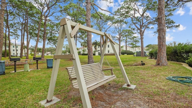 exterior space with a yard