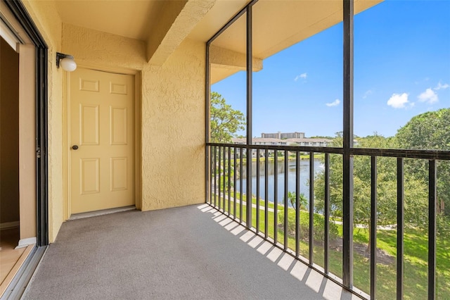 balcony with a water view