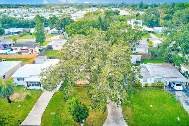 drone / aerial view with a residential view