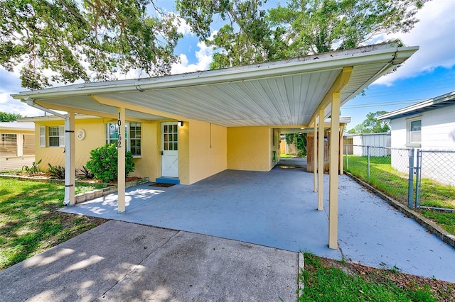 view of patio / terrace featuring fence