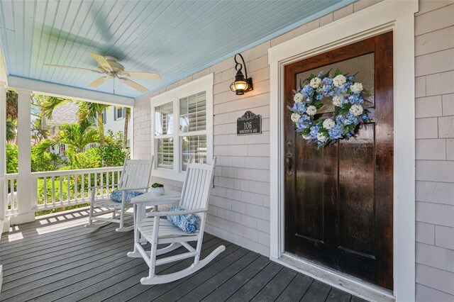 106 19th Ave, St Pete Beach, FL 33706 - porch with a ceiling fan