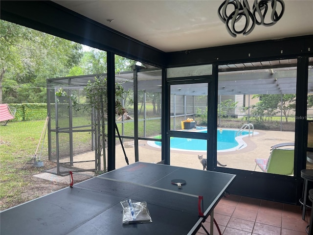 view of unfurnished sunroom