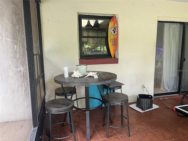 view of tiled dining area