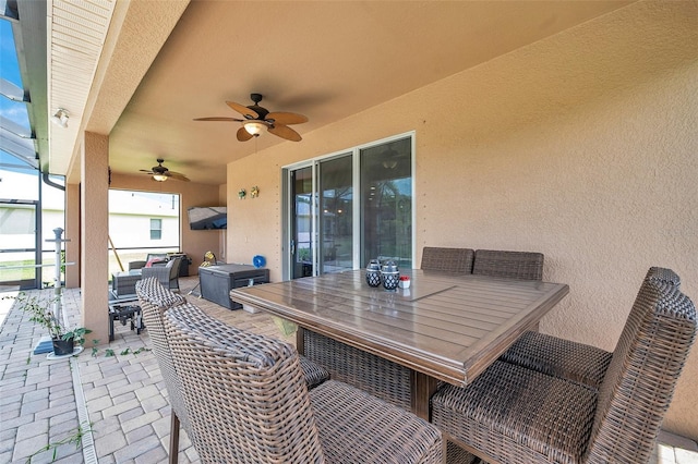 116 Caladium Ct, Bradenton, FL 34212 - view of patio featuring a ceiling fan and outdoor dining area