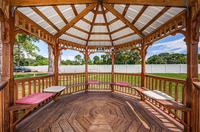 deck with a gazebo