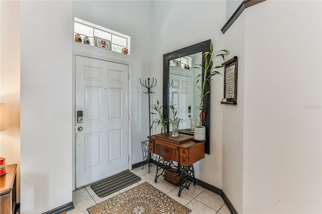 entrance foyer featuring light tile patterned flooring