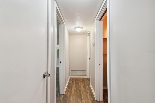 hall featuring dark hardwood / wood-style flooring