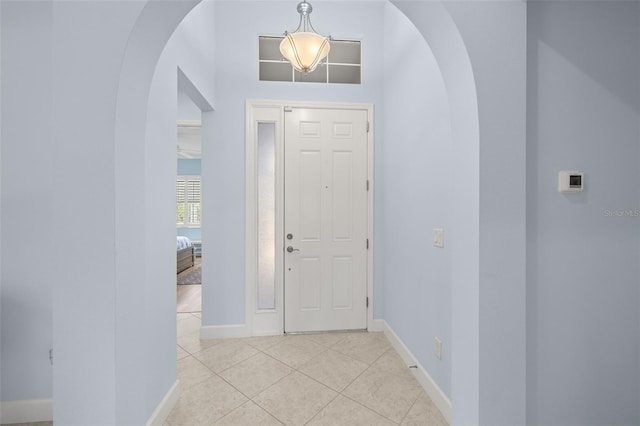 view of tiled foyer entrance