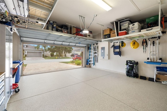 garage with electric panel