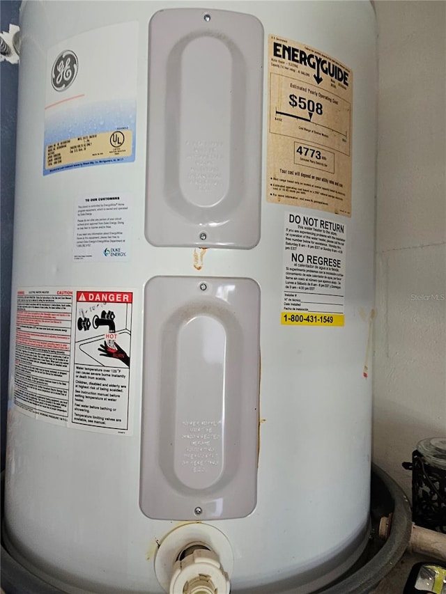 room details featuring water heater