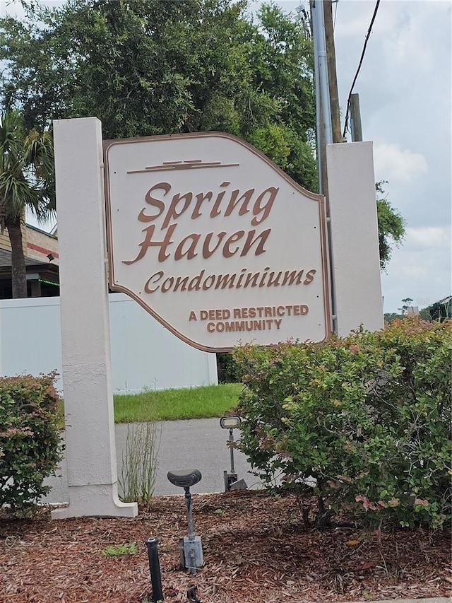 view of community sign