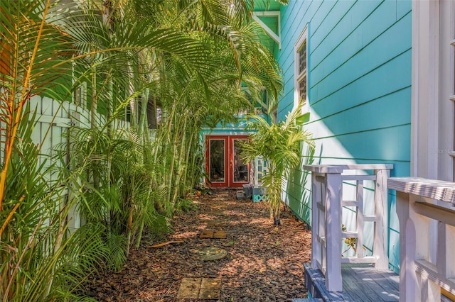 view of home's exterior with french doors