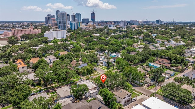 birds eye view of property featuring a view of city