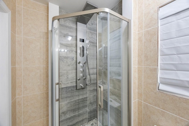 bathroom with walk in shower