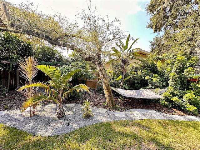 view of yard featuring fence