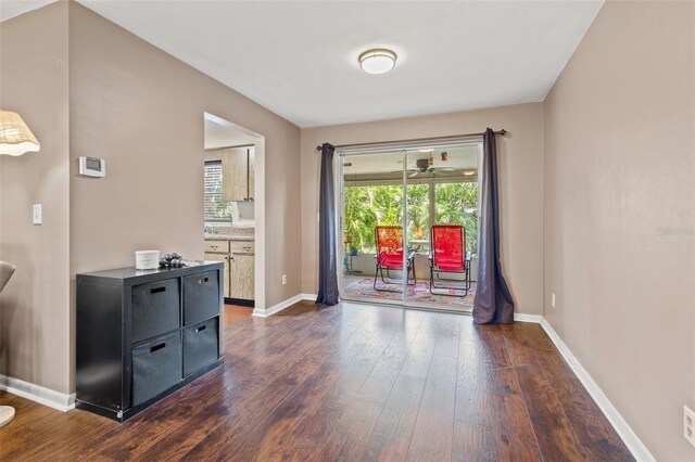 interior space featuring dark hardwood / wood-style flooring