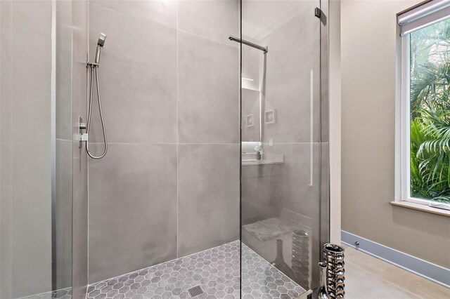 bathroom featuring walk in shower