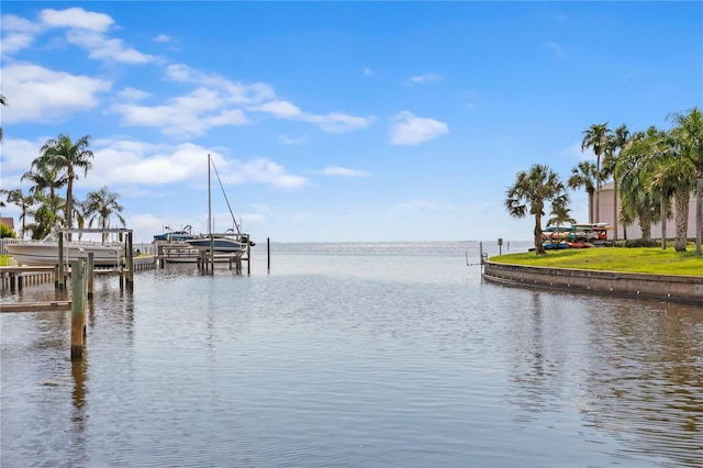 water view with a dock