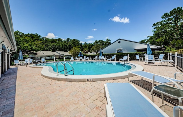 view of pool with a patio