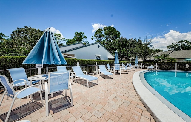 view of pool featuring a patio area