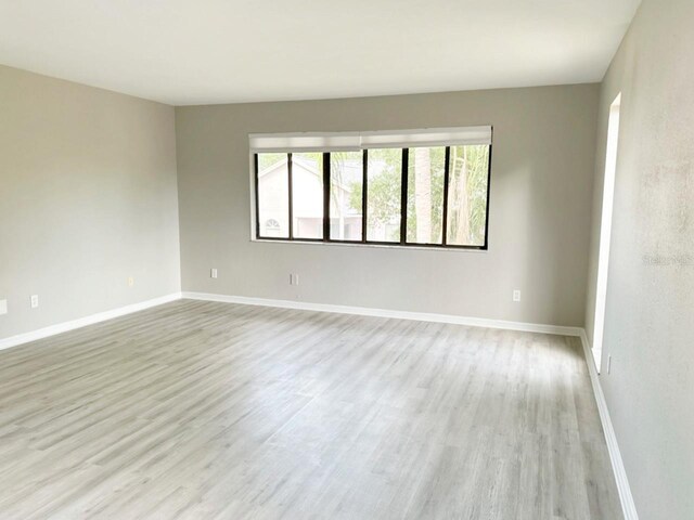 empty room featuring light hardwood / wood-style flooring